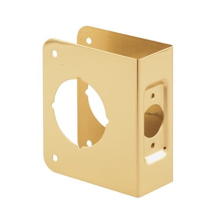 Prime-Line Brass Lock and Door Reinforcement Plate for 1-3/8 In. Thick Doors, Brass Finish (Single Pack) U 9543